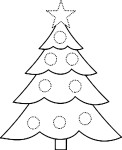 Easy Christmas Tree coloring page