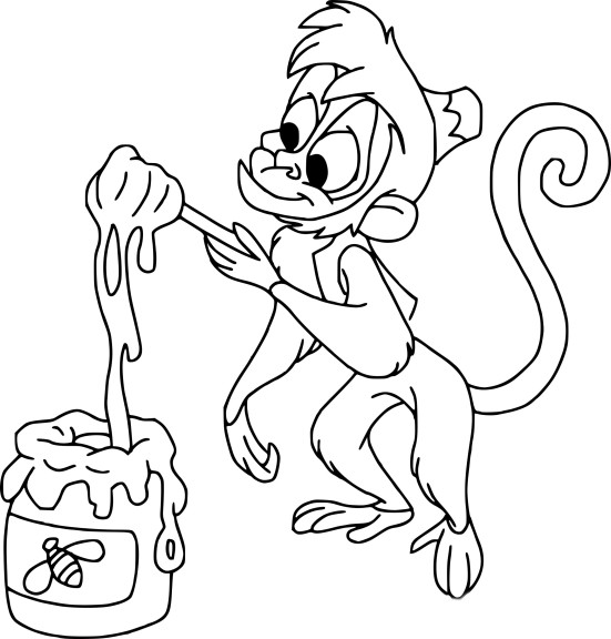 Aladdin Monkey coloring page