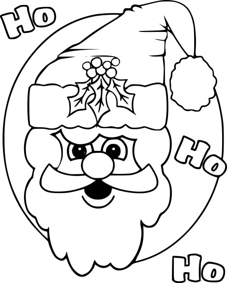 Santas Head coloring page