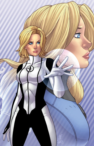 Invisible Woman drawing and