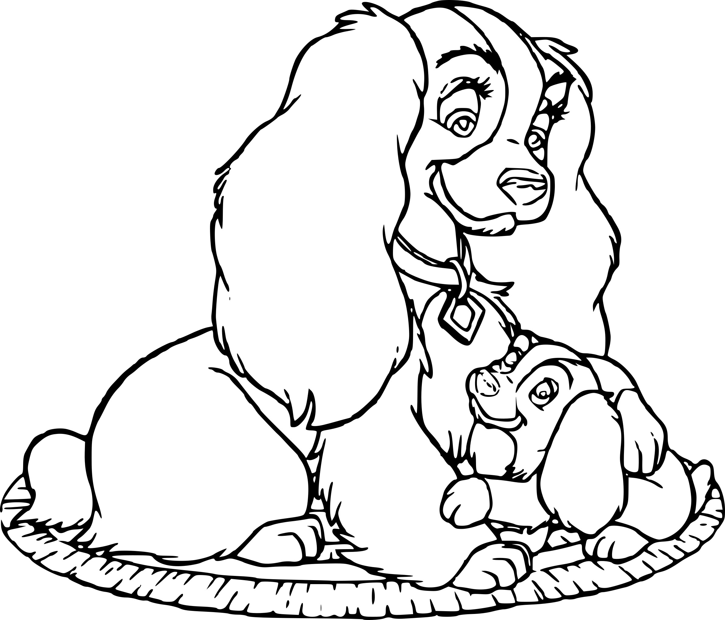 Beauty And The Tramp drawing and coloring page