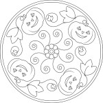 Halloween Mandala drawing and coloring page