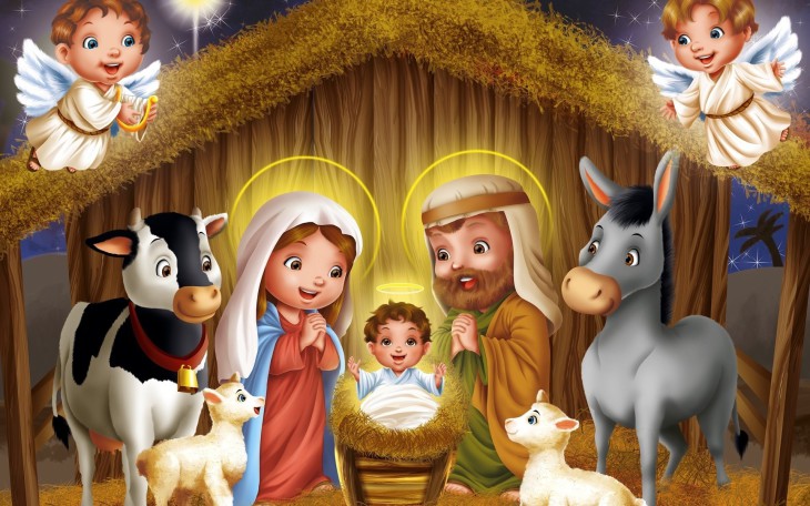 Disegno di Nascita di Gesù da colorare