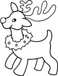 Christmas Reindeer drawing and coloring page