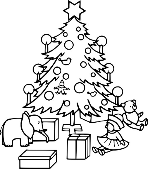 Free Christmas Tree coloring page