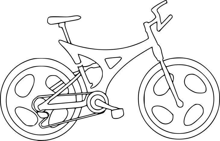 Bike drawing and coloring page