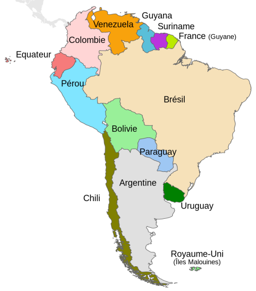 Disegno di Sud America da colorare