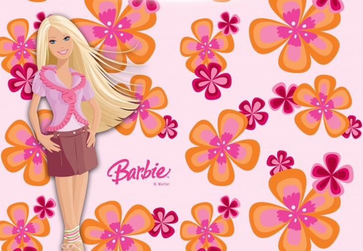 Disegno di Barbie che raccoglie i fiori da colorare