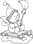 Snowman drawing and coloring page