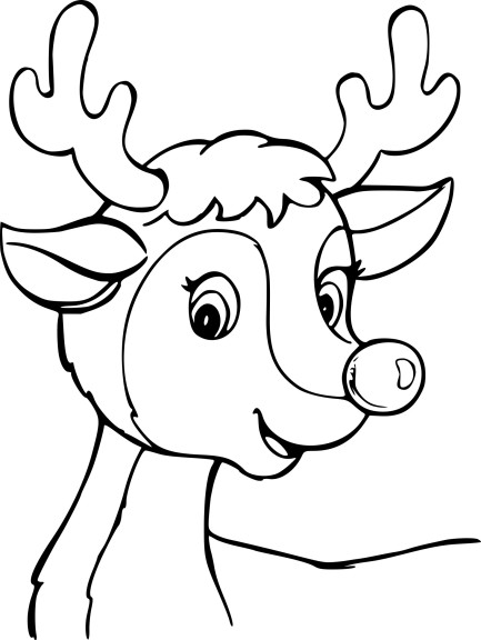 Coloriage cerf de Noel gratuit à imprimer