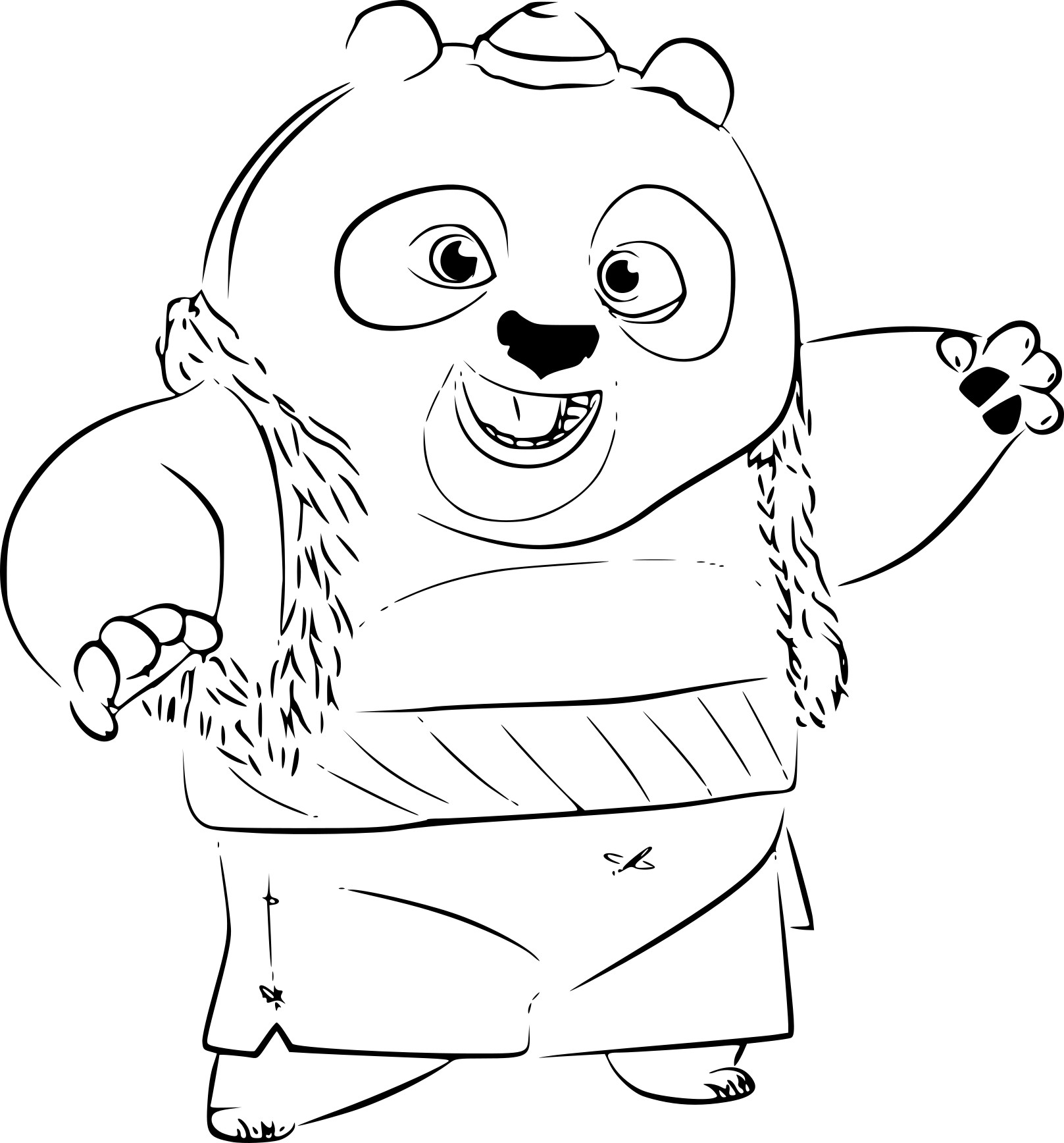 Disegno di Bao Kung Fu Panda 3 da colorare