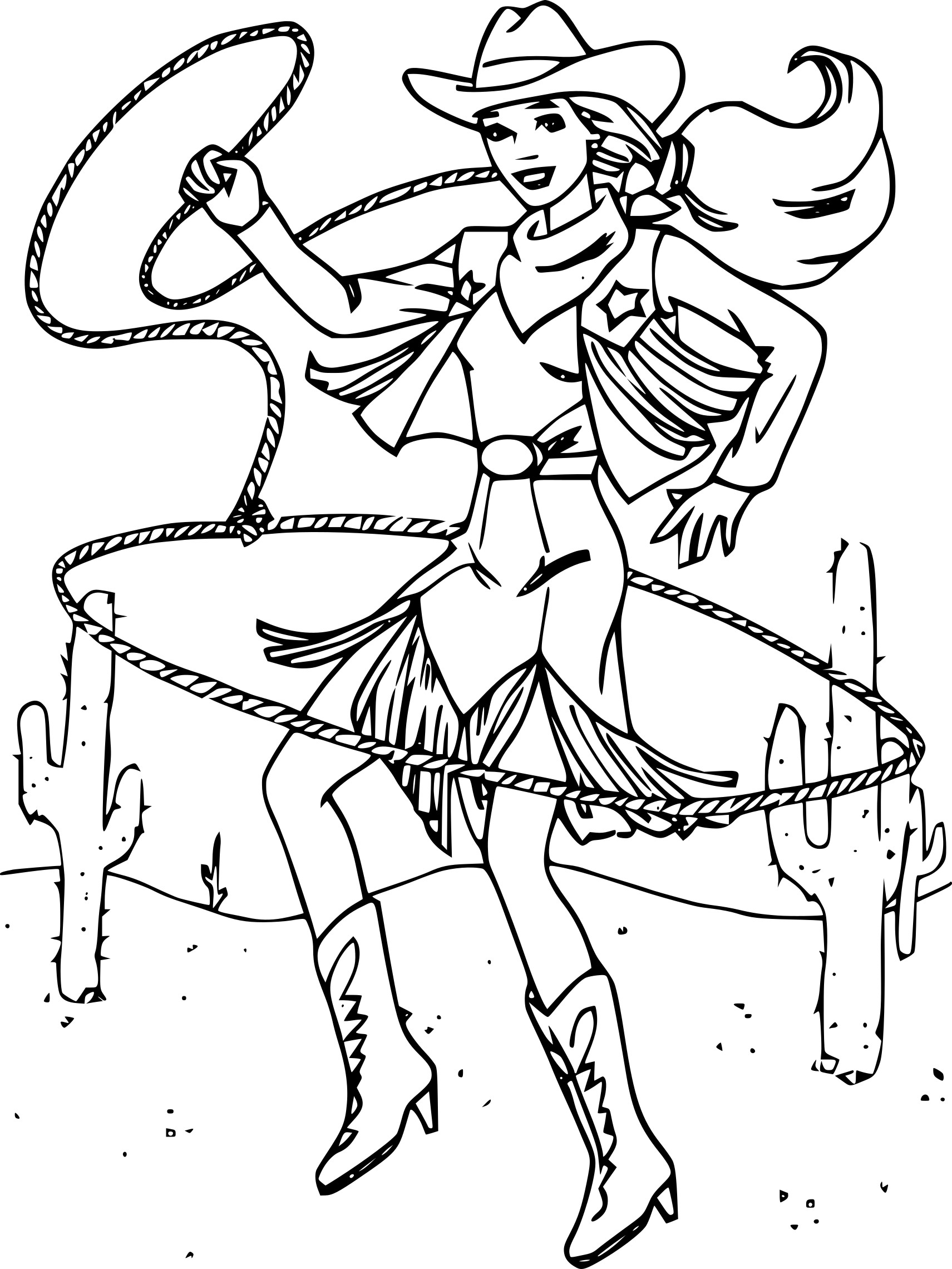 Coloriage Barbie cowgirl