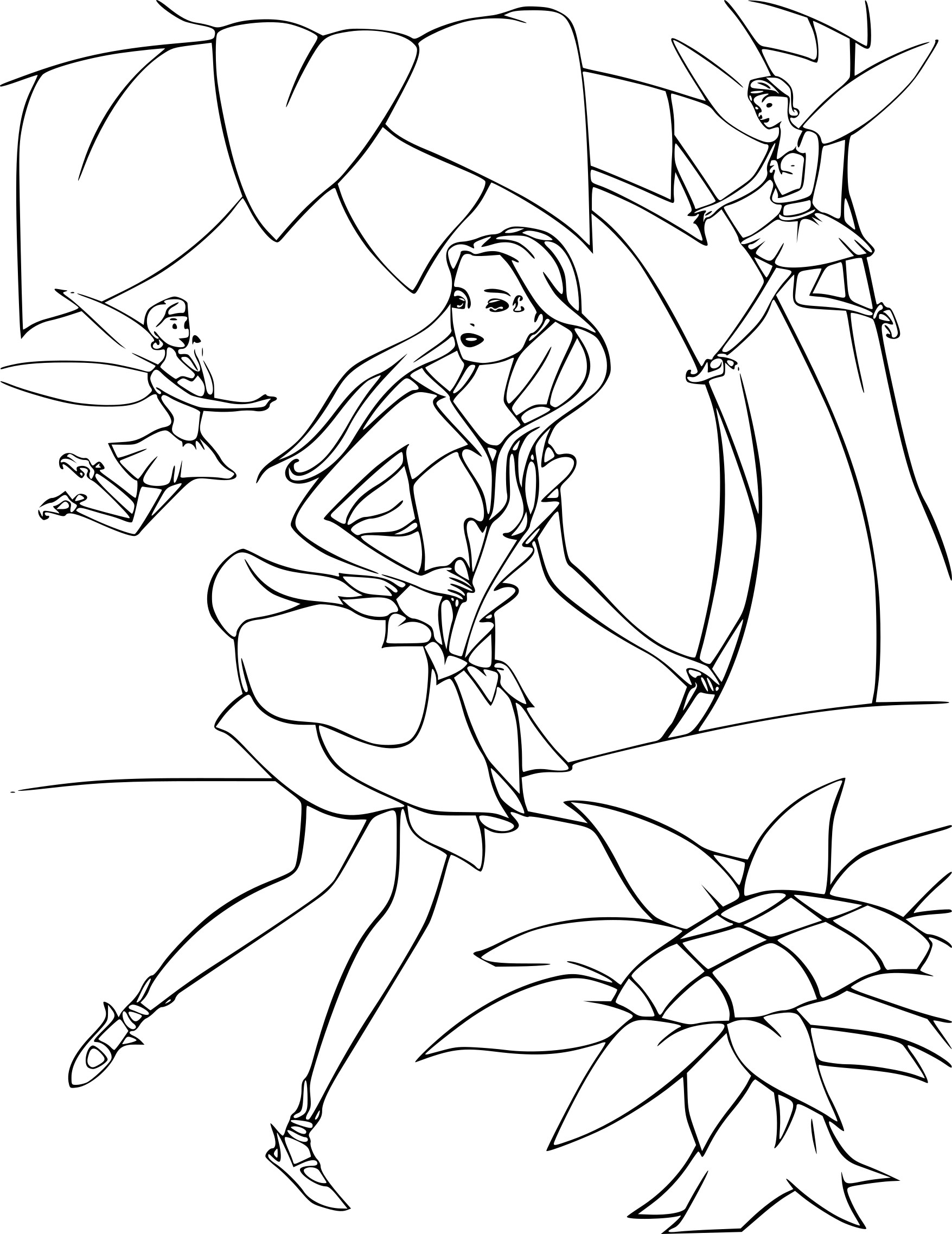 Disegno di Barbie Fata da colorare