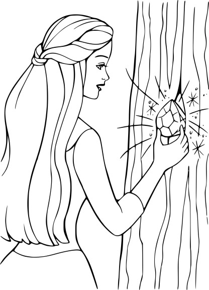 Coloriage Barbie queue de cheval