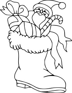 Coloriage botte de Noel à imprimer