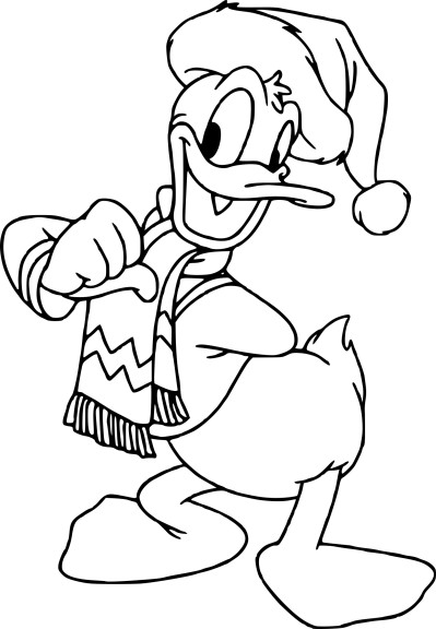 Coloriage Donald à Noël