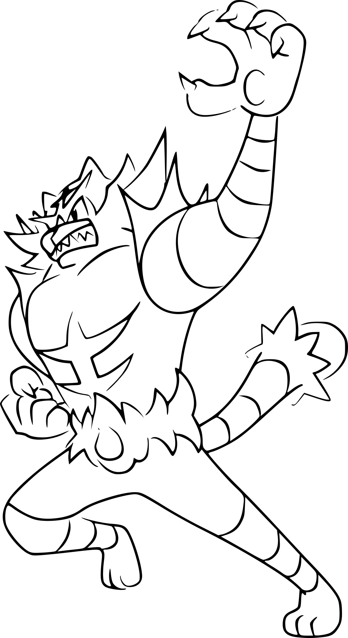 Disegno di Pokemon Incineroar da colorare