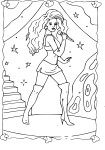 Coloriage fille star de la chanson