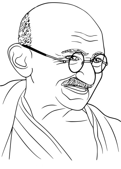 Disegno di Gandhi da colorare