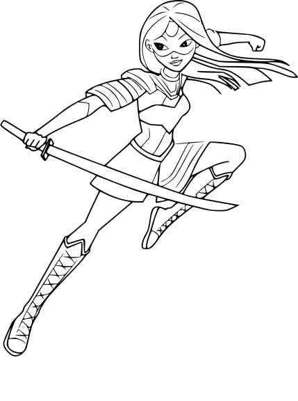 Coloriage Katana Katana super-héroïne