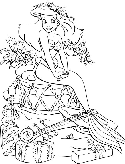 La Sirenetta - Le Nuove Avventure Marine Di Ariel Christmas Coloring Page