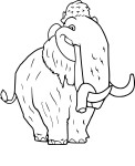 Disegno di Mammut giuliano nell'era glaciale da colorare