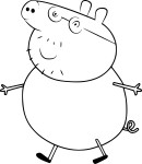 Disegno di Papà Pig in Peppa Pig da colorare