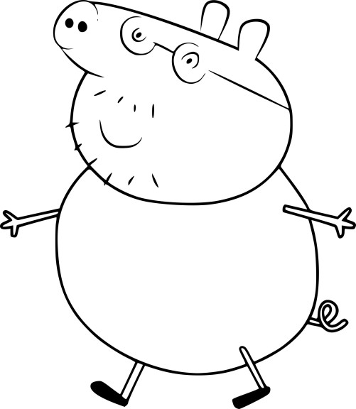 Coloriage papa cochon