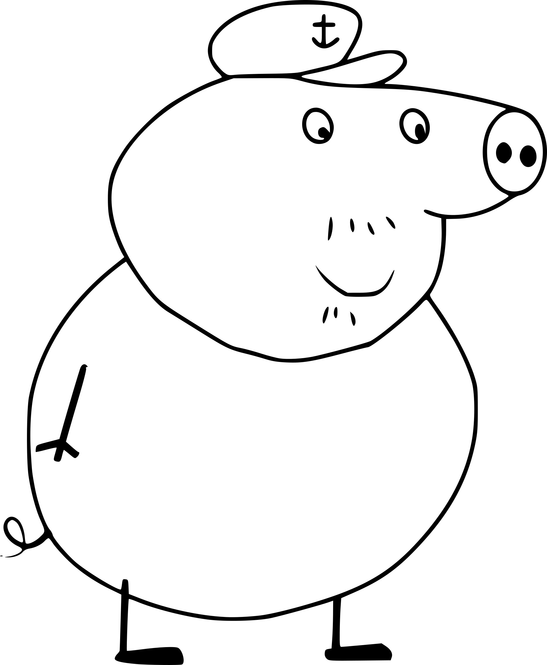 Disegno di Nonno Pig in Peppa Pig da colorare