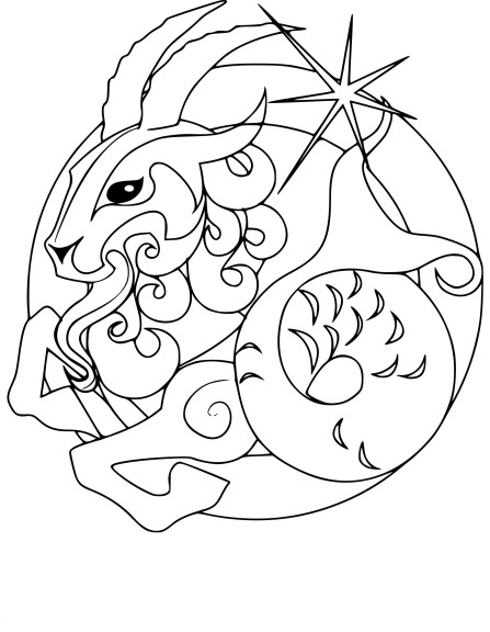 Capricorn Sign coloring page
