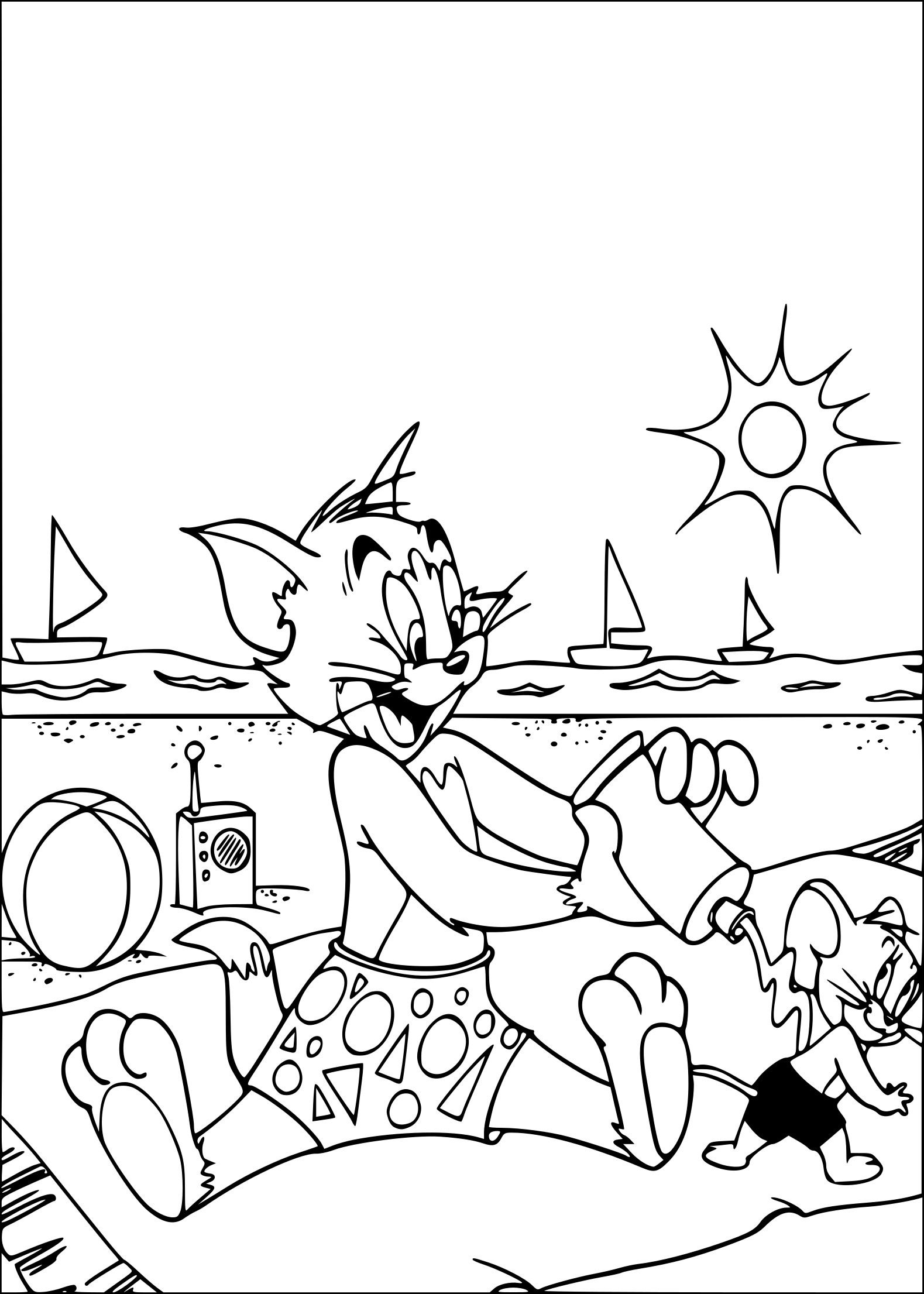 Tom And Jerry In Summer coloring page