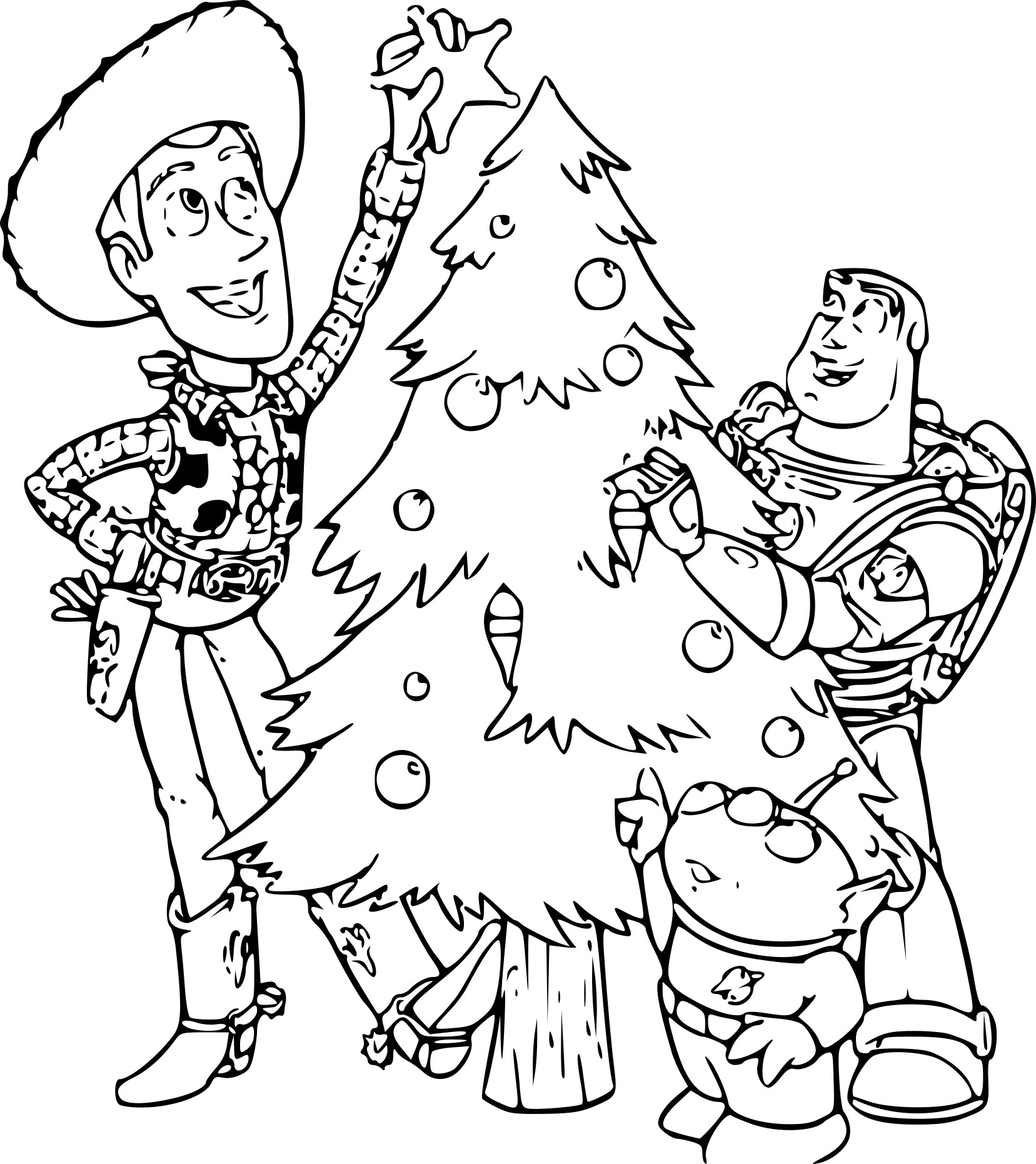 Toy Story Christmas coloring page