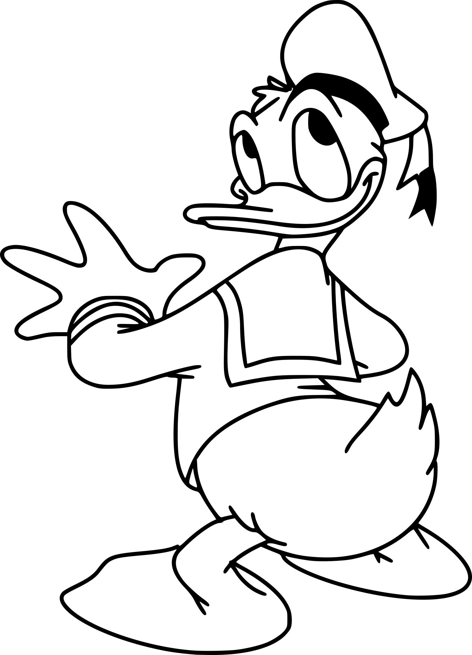 Coloriage Donald Duck gratuit à imprimer