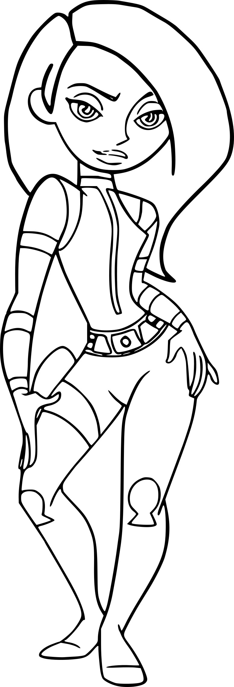 Kim Possible drawing and coloring page