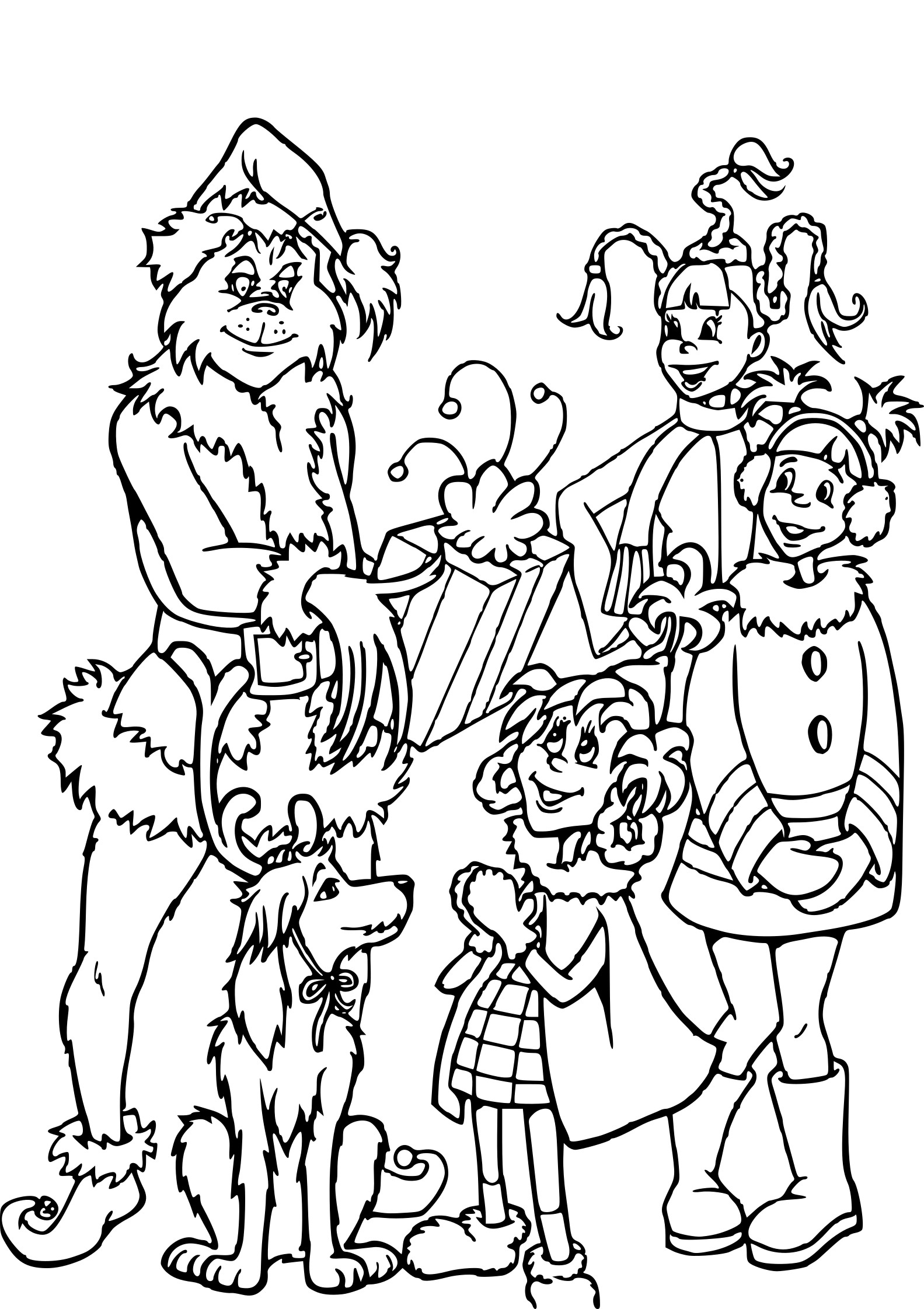The Grinch drawing and coloring page