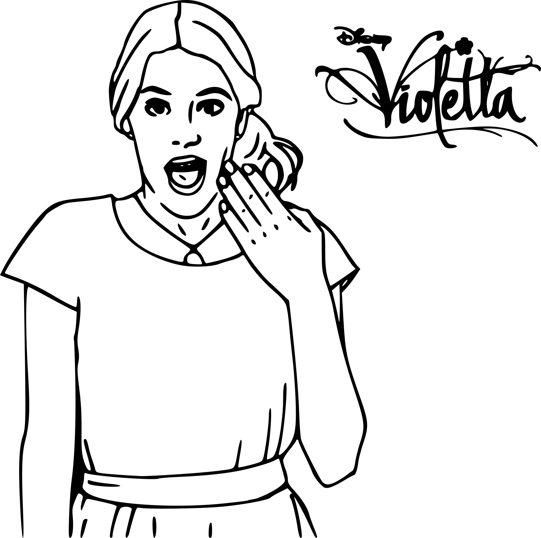 Violetta drawing and coloring page