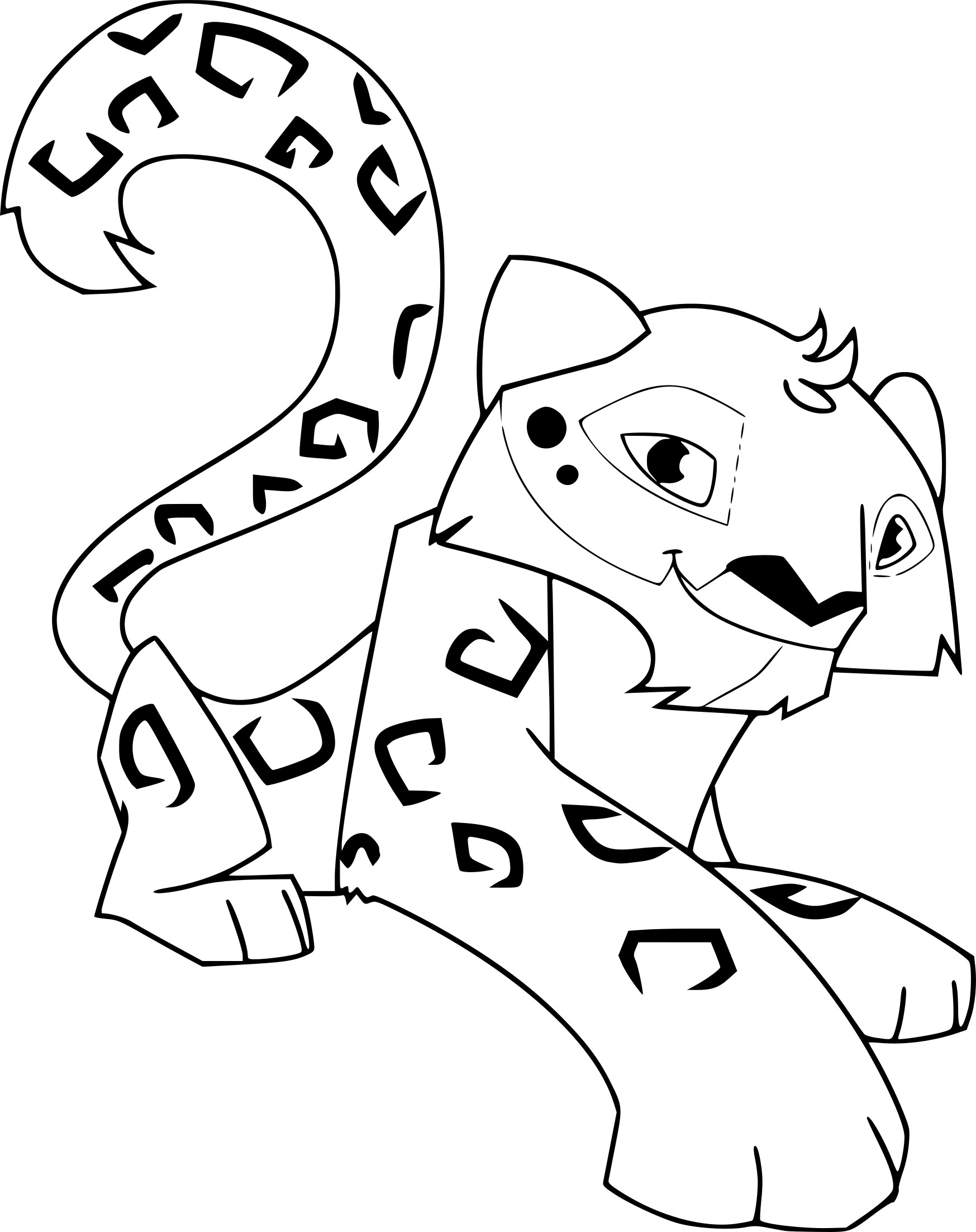 Disegno di Leopardo delle nevi da colorare