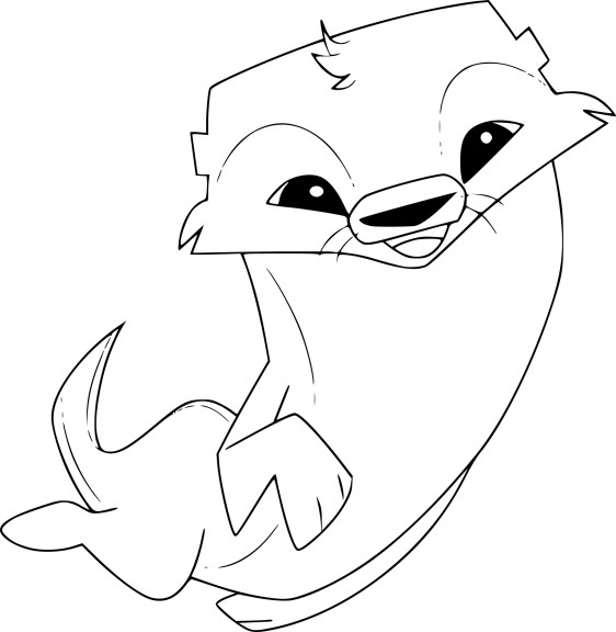 Otter Animal Jam coloring page