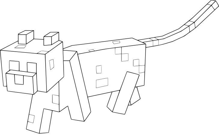 Disegno di Gatto Minecraft da colorare