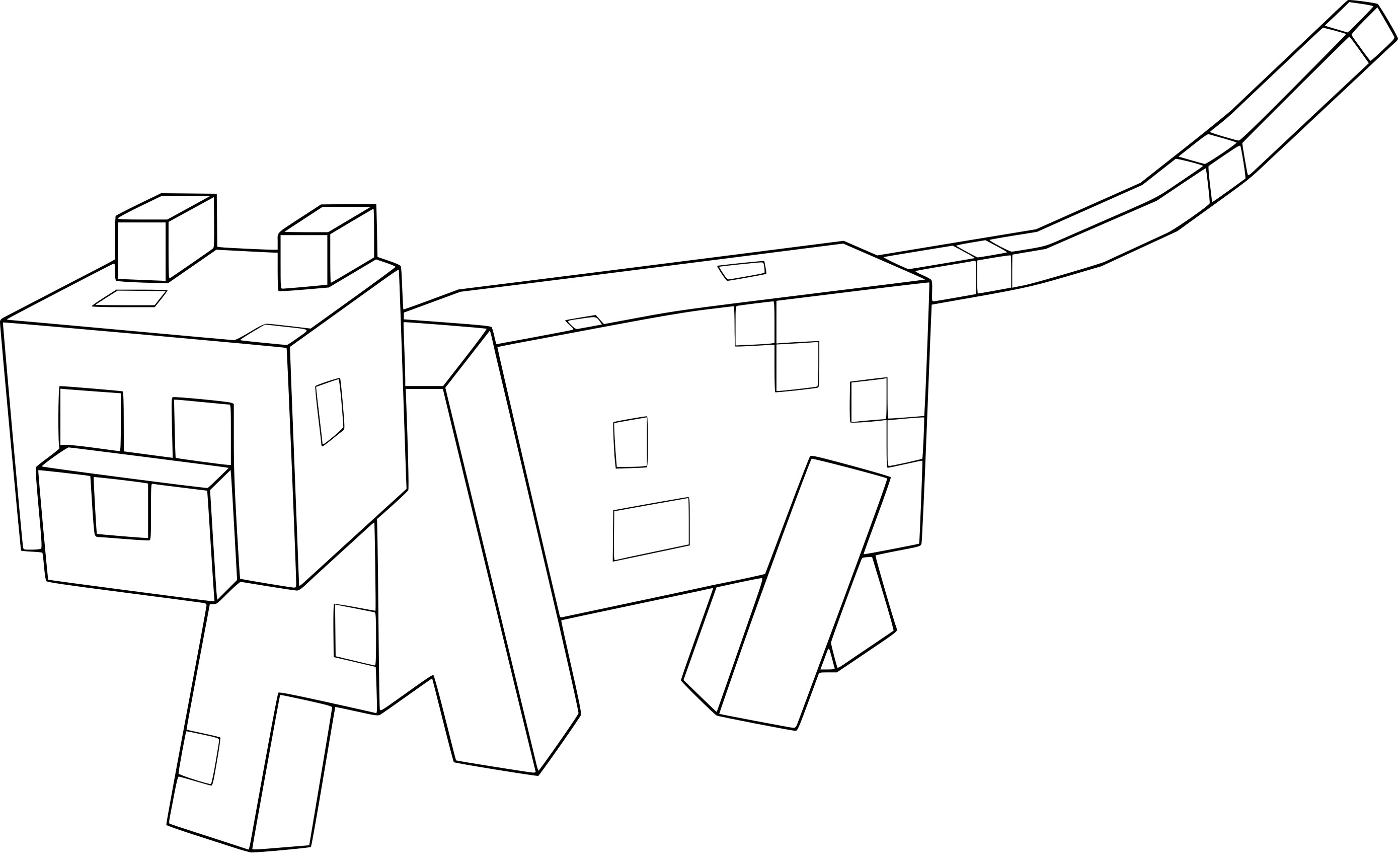 Disegno di Gatto Minecraft da colorare