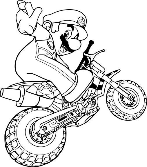 Mario Motorcycle coloring page