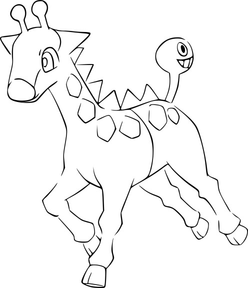 Girafarig Pokemon coloring page