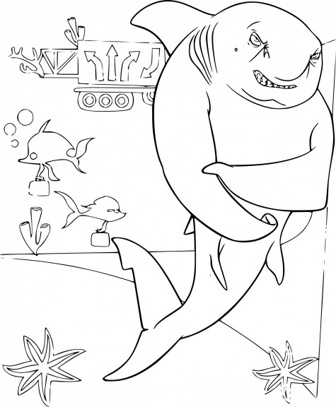 Coloriage Gang de requins