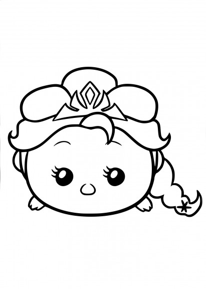 Disegno di Tsum Tsum Elsa da colorare