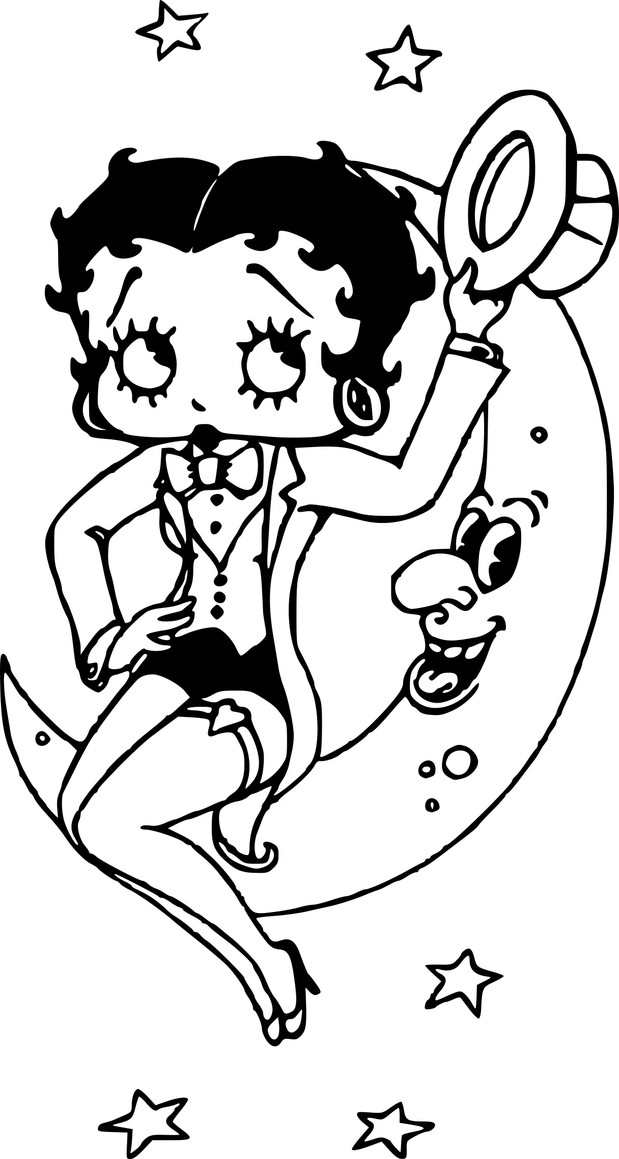 Betty Boop drawing and coloring page