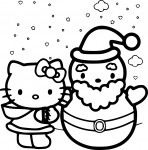 Disegno di Natale di Hello Kitty da colorare