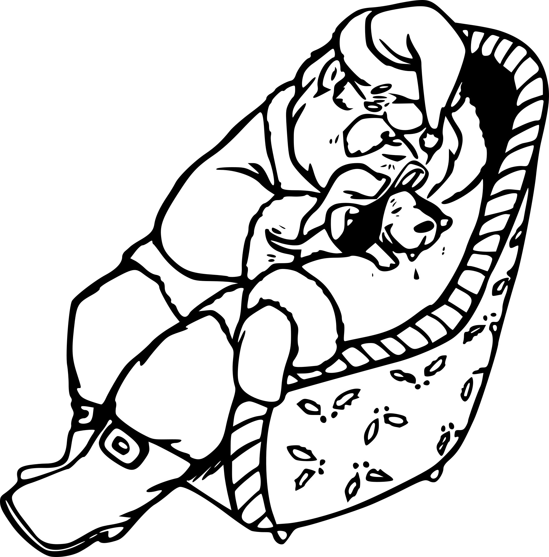 Santa Claus And A Dog coloring page