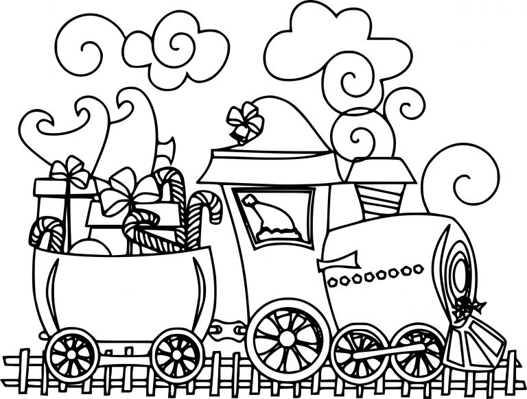 Christmas Train coloring page - free printable coloring pages on ...