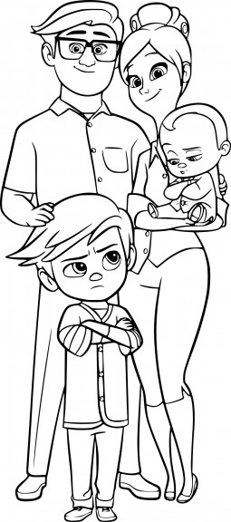 Coloriage Baby Boss la famille