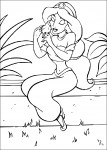 Coloriage Jasmine avec joli oiseau